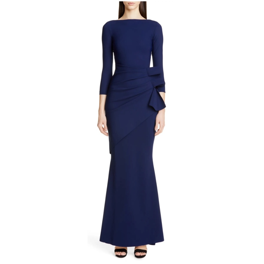 NWOT Chiara Boni Zelma Side Ruffle Gown, 18US